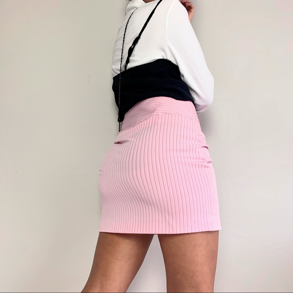 Pink Pinstriped Skirt